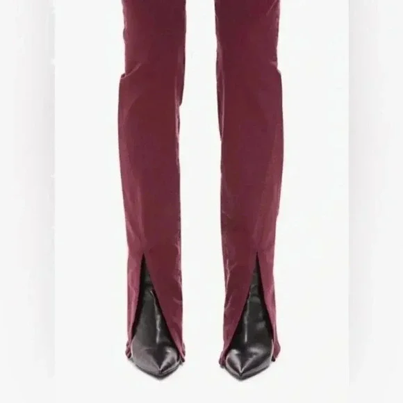 Mother The Rascal Sliced Up Heel Jeans In Burgundy Size 23 B1084